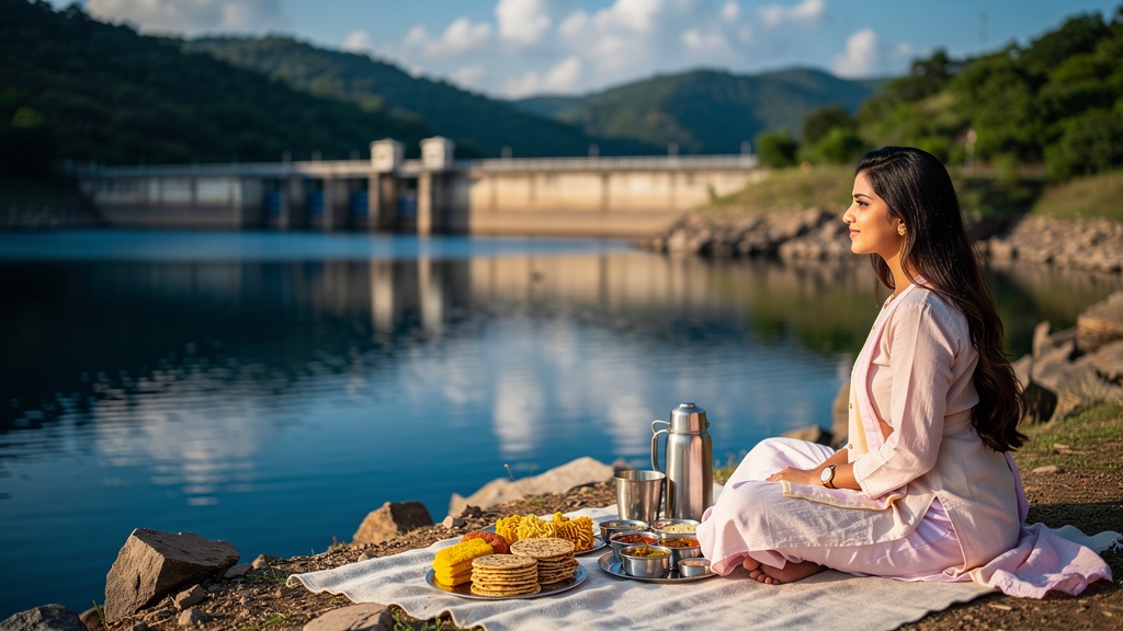 Dahod lake and dam scenic view