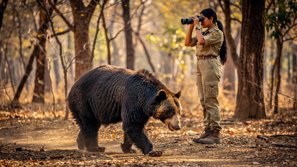 Sloth bear sighting at Ratanmahal Sanctuary